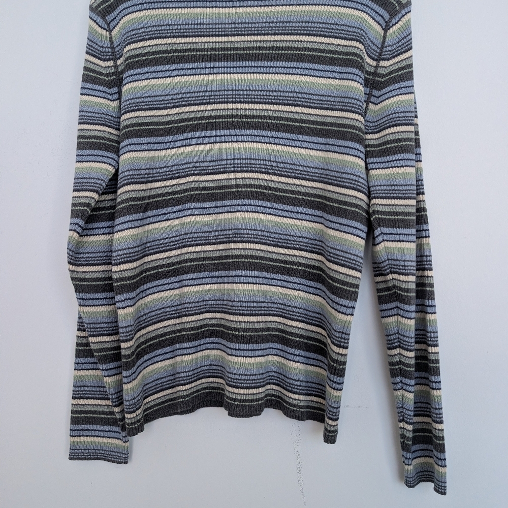 Authentic Y2K Vintage GAP Multicolor Striped Crewneck Sweater Sz L FA01 - Picture 14 of 16